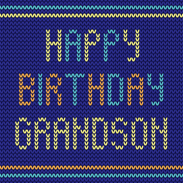 Happy Birthday Grandson Knitted Style