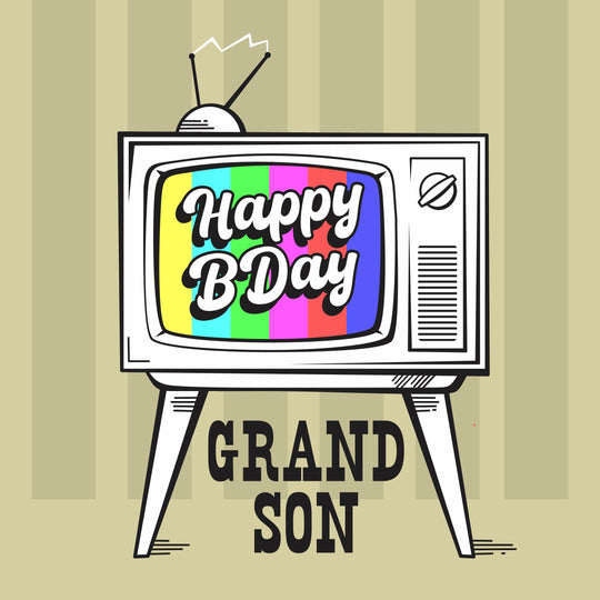 Happy Birthday Grandson Old TV No Signal