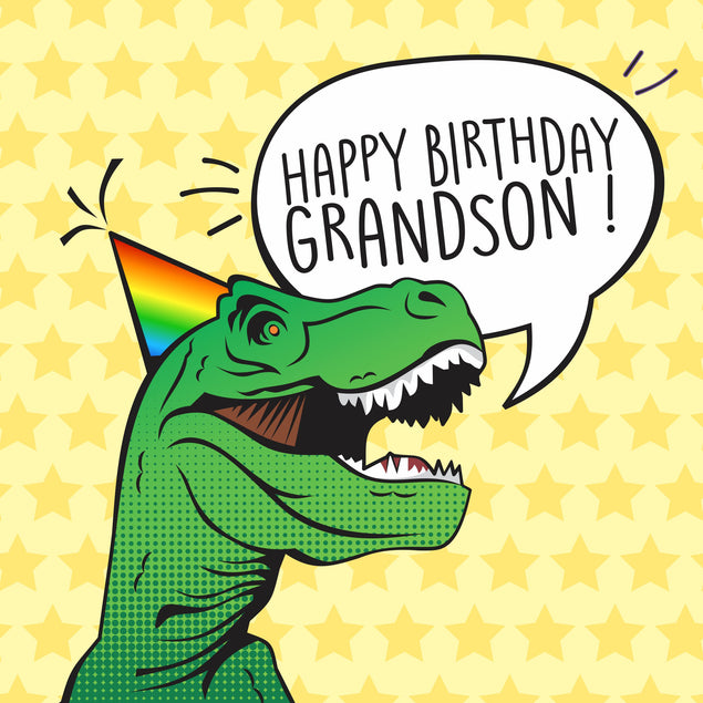 Happy Birthday Grandson Screaming Dino
