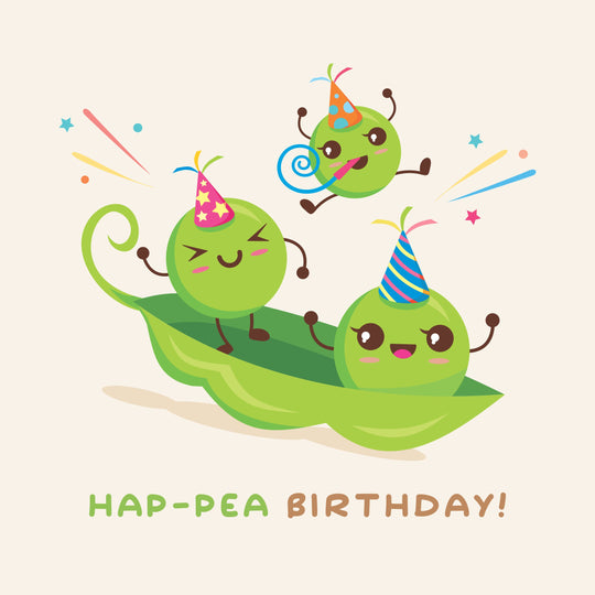 Cute Hap-Pea Birthday Card