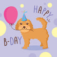 Happy Birthday Sweety Cute Labradoodle With Balloon  Seo_Labradoodle