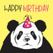 Panda In Hat Happy Birthday Card