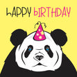 Panda In Hat Happy Birthday Card Theme_Panda