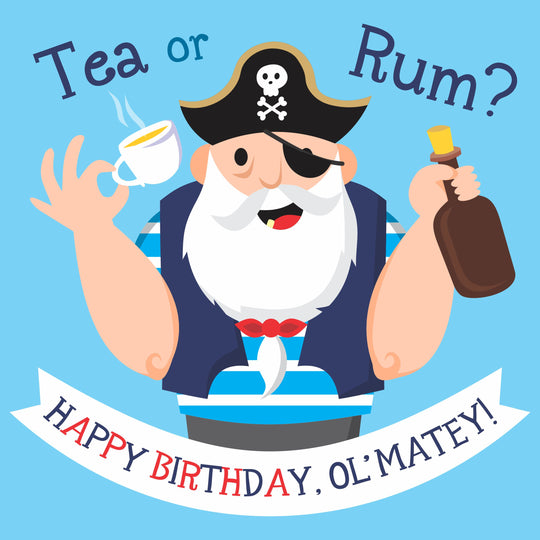 Tea Or Rum Pirates Happy Birthday