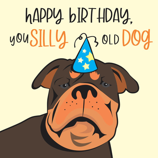 Happy Birthday You Silly Old Dog Card