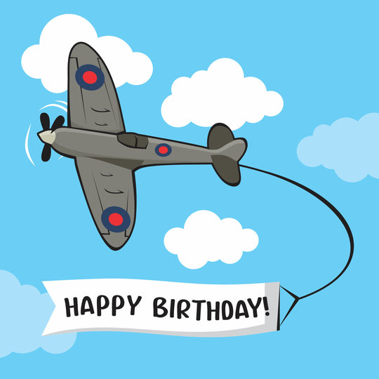 Happy Birthday Plane In A Blue Sky Card