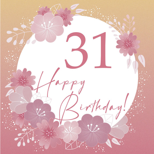 Happy Birthday Flowers 31 Card