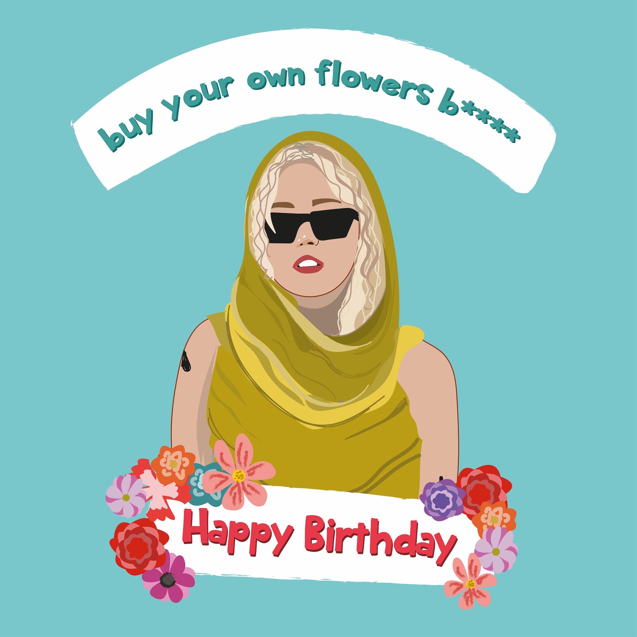 Buy Your Own Flowers Birthday Card – Boomf