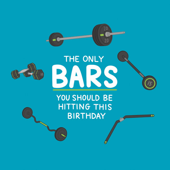 Only Bars Gym Birthday Card