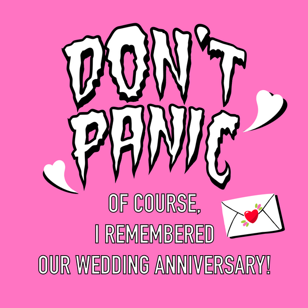 Don’t Panic Funny Wedding Anniversary To Wife Card - 1