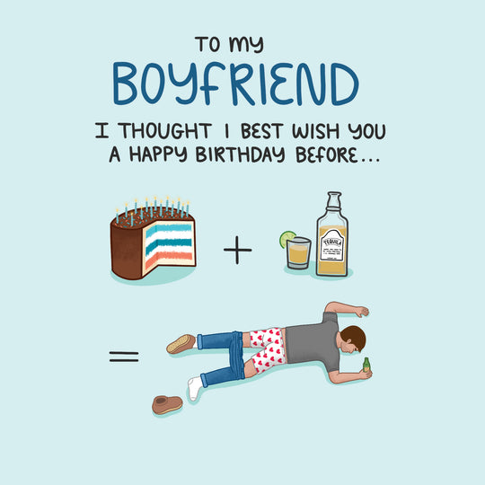 Happy Birthday Boyfriend Severe Hangover Card