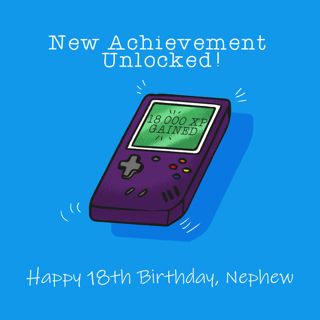 Happy 18th Birthday Nephew Vintage Game Boy Card Milestone Age_18th Birthday Recipient_For Nephew