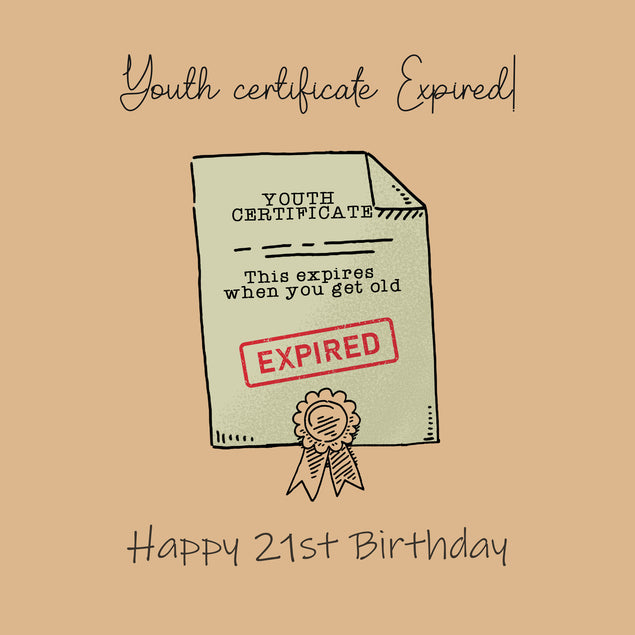 Happy 21st Birthday Youth Certificate Expired Recipient_For Niece Milestone Age_21st