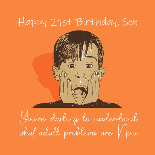 Adult Problems Happy 21st Birthday Son Card