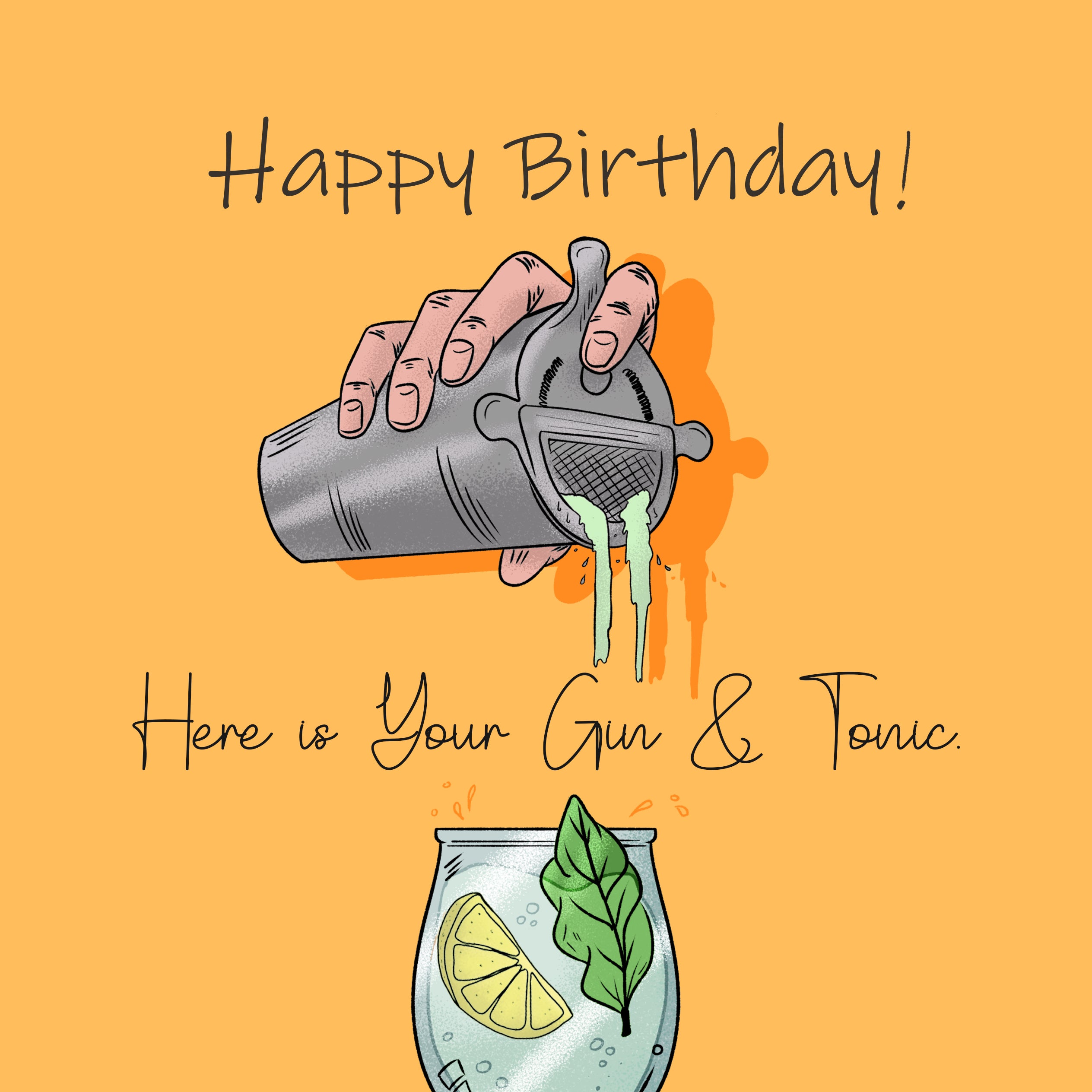 Happy Birthday Here&amp;#39;s Your Gin And Tonic Card Theme_Alcohol Seo_Gin | Boomf
