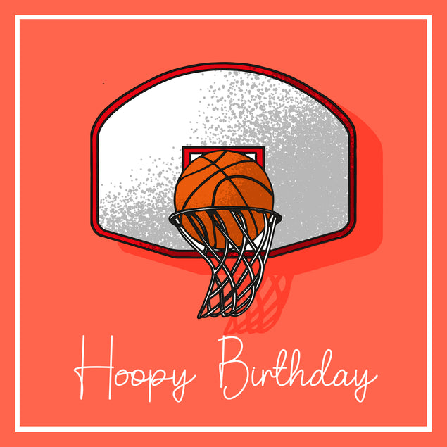 Orange Themed Hoopy Birthday Basketball Card Seo_Basketball