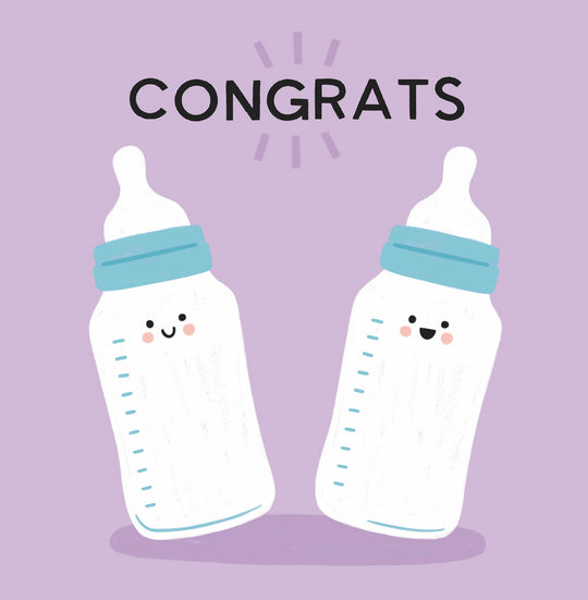 Congrats New Baby Cute Bottles Card