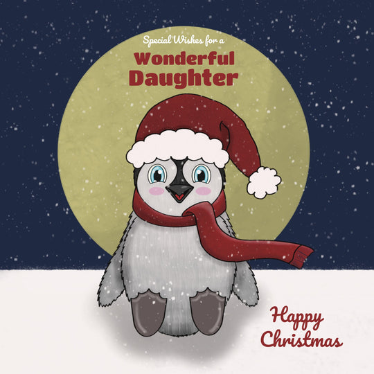 Christmas Cute Penguin Daughter Card