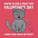 Shaven Pussy Cat Valentine's Day Card