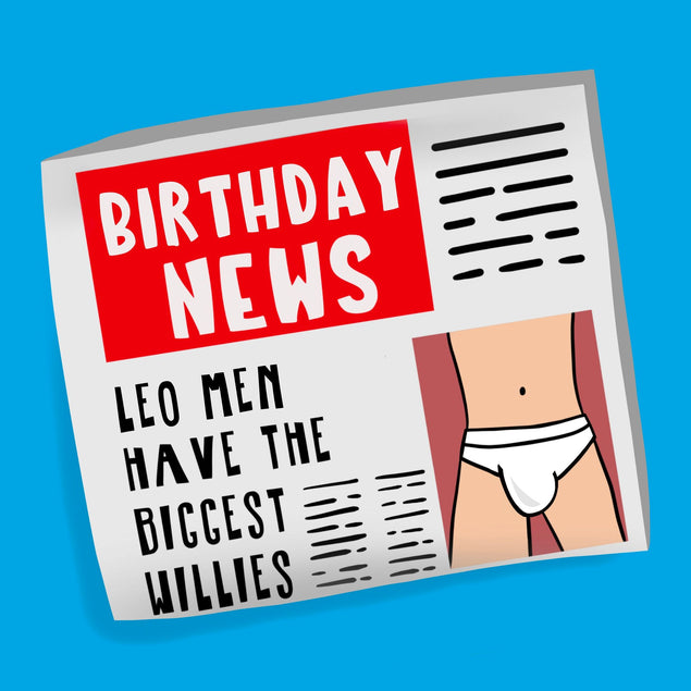 Leo Men Have The Biggest Willies Card
