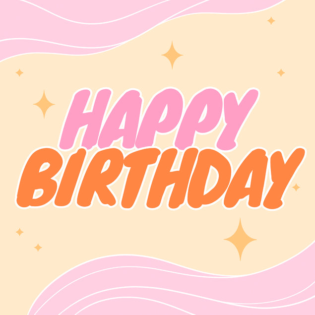 Happy Birthday Stars And Swirls