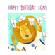 Happy Birthday Son England Lion Football Card
