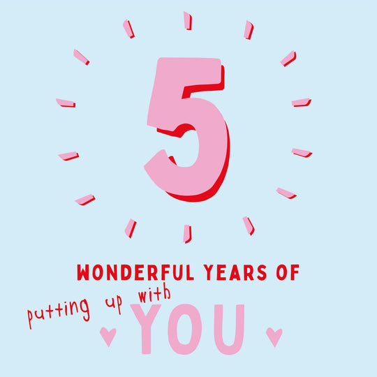 Five Wonderful Years Of You Card