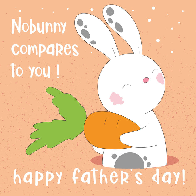 Happy Father's Day Orange Rabbit Card