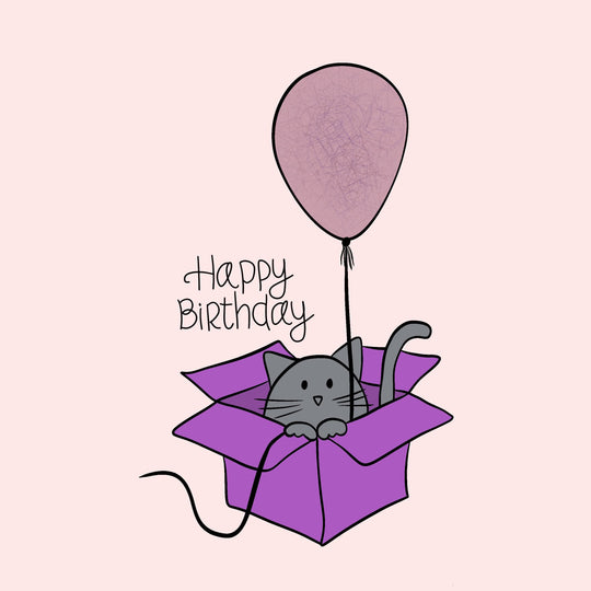 Happy Birthday Cat In A Box