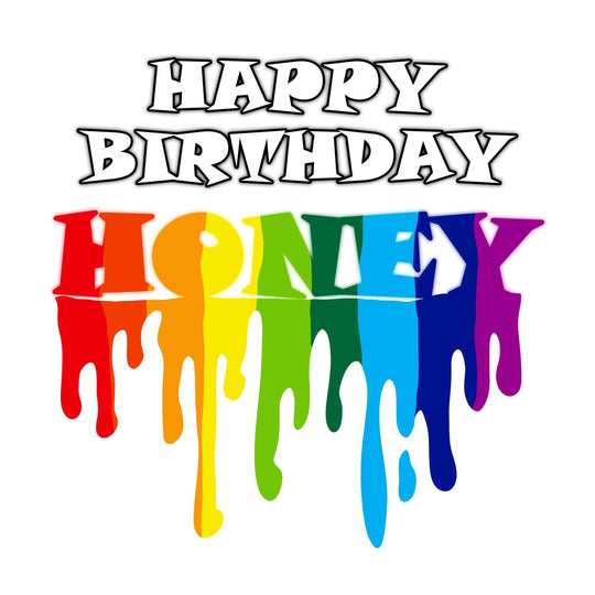 Happy Birthday Honey Colorful Rainbow