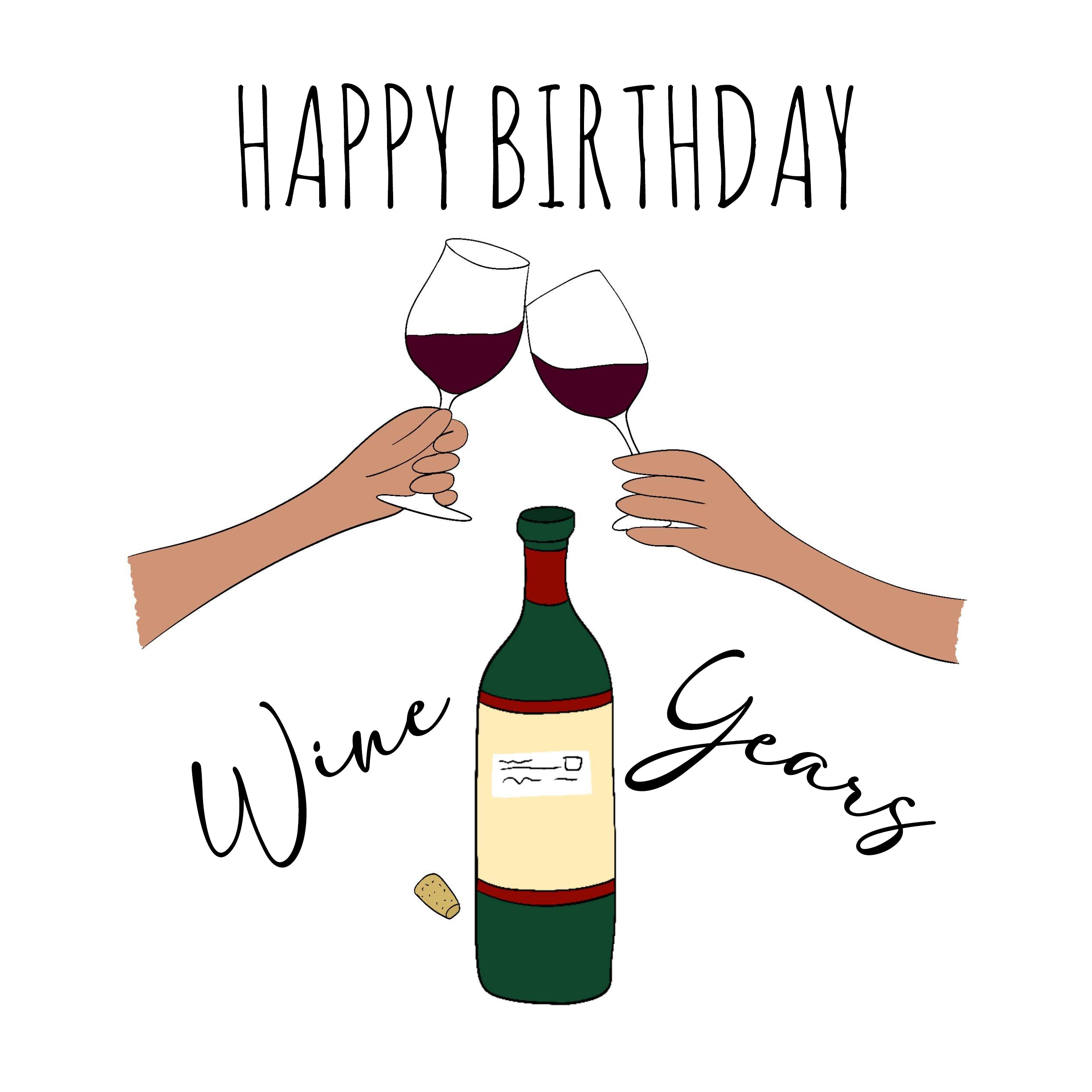 Happy Birthday A Bottle Of Wine And Glasses | Boomf
