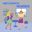 Happy Birthday Age Is Just A Number Two Women Drinking Wine