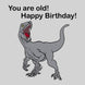 Happy Birthday You Are Old Grey Dino