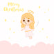Merry Christmas Cute Little Angel In The Clouds