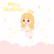 Merry Christmas Cute Little Angel In The Clouds