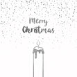 Merry Christmas Silver Candle And Dots
