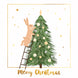 Merry Christmas Cute Rabit Decorating Christmas Tree