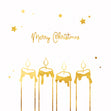 Merry Christmas Golden Candles And Stars