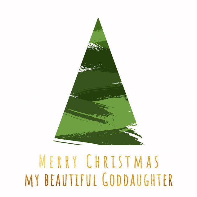 Abstract Christmas Tree Merry Christmas Goddaughter Card Season_Christmas Seo_For Goddaughter