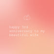 Happy 3rd Wedding Anniversary Wife Rings Pink Gradient