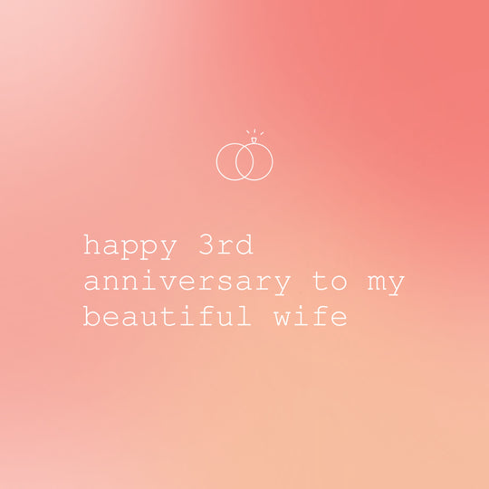 Happy 3rd Wedding Anniversary Wife Rings Pink Gradient