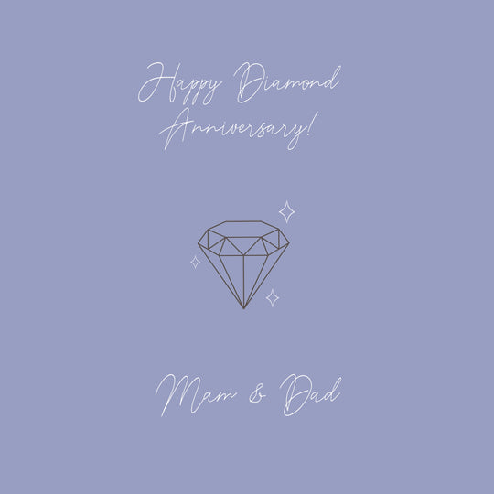 Happy Diamond Wedding Anniversary Mum And Dad Minimalist Diamond