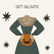 Happy Halloween Headless Lady Holding A Pumpkin