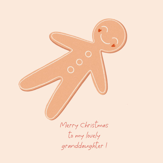Merry Christmas Granddaughter Cute Gingerbread Man