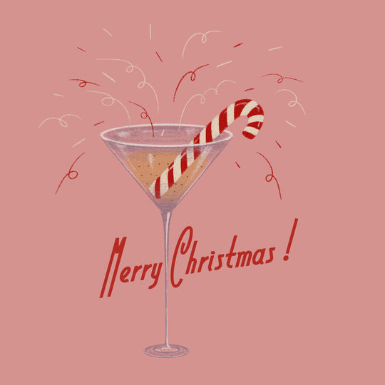 Merry Christmas Cocktail With Candy Cane