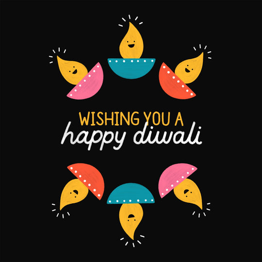 Wishing You A Happy Diwali Fire Card