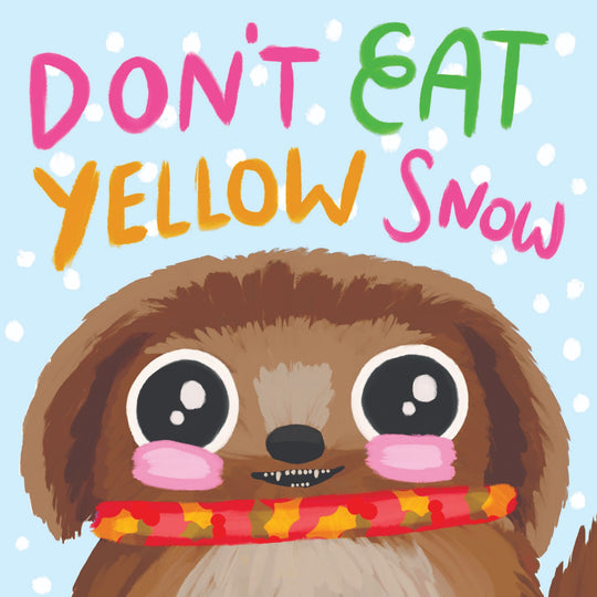 Yellow Snow Dog Christmas Card
