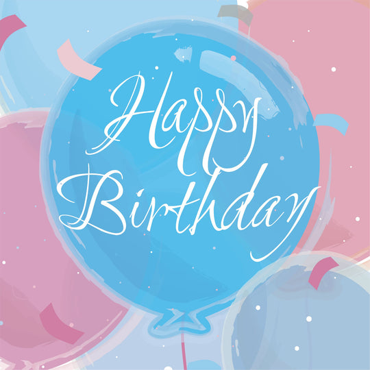 Happy Birthday Blue Balloon Card