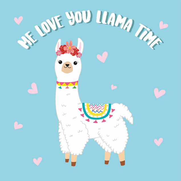 Me Love You Llama Time Card