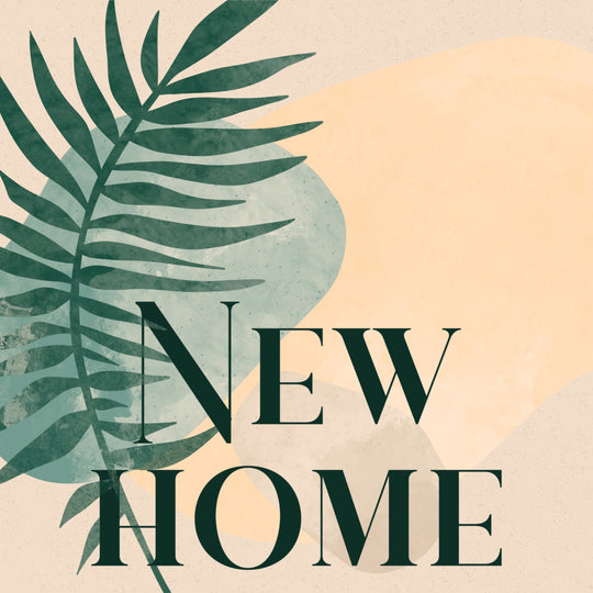 New Home Abstract Palm Leaf Card
